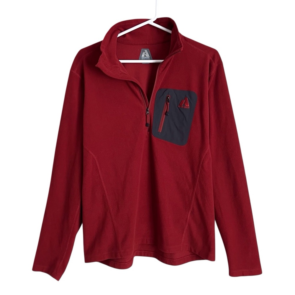 Eddie Bauer First Ascent Red Quarter Zip Fleece Hiking Gorpcore FLAW Mens Medium